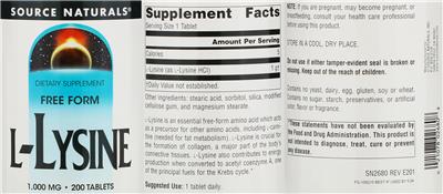 L-Lysine 1,000 mg
