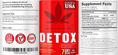 Photo of the Cannabiology EST. 2016 Detox label