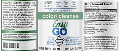 Photo of the Simply Herbs Easy Go label