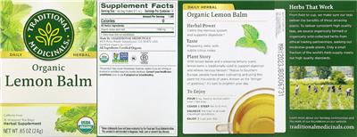 Photo of the Traditional Medicinals Organic Lemon Balm label