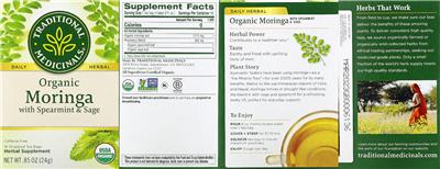 Photo of the Traditional Medicinals Organic Moringa label