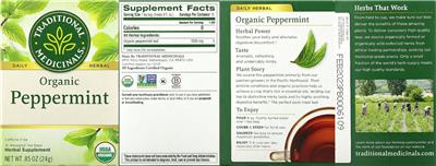 Photo of the Traditional Medicinals Organic Peppermint label