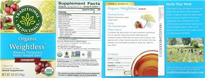 Photo of the Traditional Medicinals Organic Weightless Cranberry label