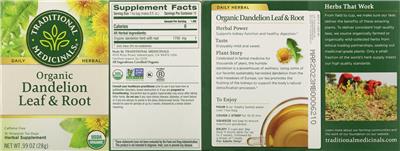 Photo of the Traditional Medicinals Organic Dandelion Leaf & Root label