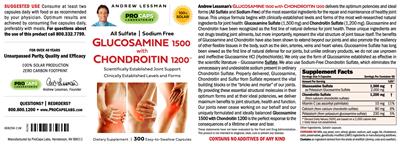 Photo of the ProCaps Laboratories Glucosamine 1500 with Chondroitin 1200 label