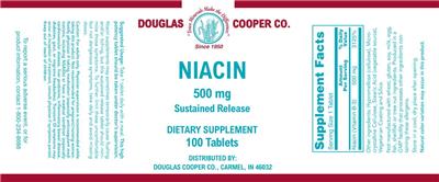 Photo of the Douglas Cooper Co. Niacin 500 mg label