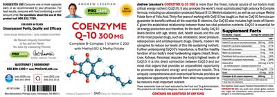 Photo of the ProCaps Laboratories Coenzyme Q-10 300 mg label
