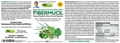 Photo of the ProCaps Laboratories Fibermucil label