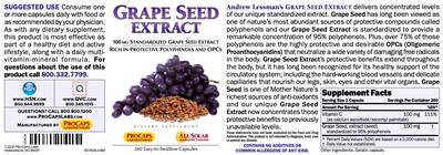 Photo of the ProCaps Laboratories Grape Seed Extract 100 mg label