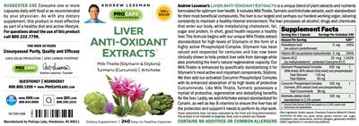 Photo of the ProCaps Laboratories Liver Anti-Oxidant Extracts label