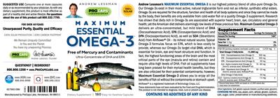 Photo of the ProCaps Laboratories Maximum Essential Omega-3 label