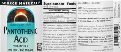 Pantothenic Acid 100 mg