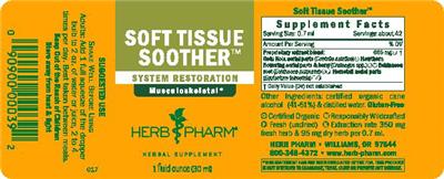 Photo of the Herb Pharm Soft Tissue Soother label