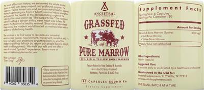 Photo of the Ancestral Supplements Grassfed Pure Marrow label
