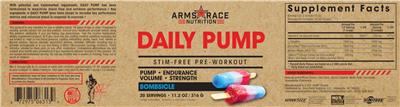 Photo of the Arms Race Nutrition Daily Pump Bombsicle label