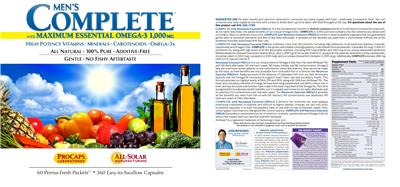 Photo of the ProCaps Laboratories Men's Complete with Maximum Essential Omega-3 1,000 mg label