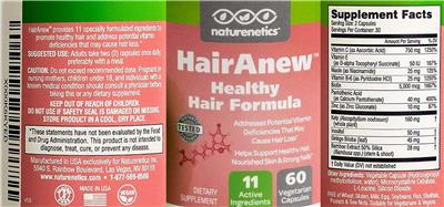 Photo of the Naturenetics HairAnew label