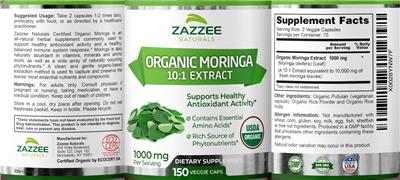 Organic Moringa 10:1 Extract 1000 mg