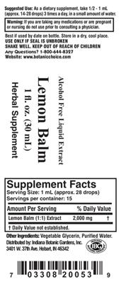 Photo of the Indiana Botanic Gardens Lemon Balm label
