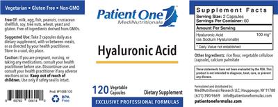 Photo of the Patient One 1 MediNutritionals Hyaluronic Acid label