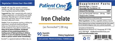 Photo of the Patient One 1 MediNutritionals Iron Chelate (as Ferrochel) 28 mg label
