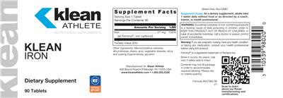 Photo of the Klean Athlete Klean Iron label