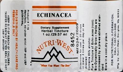 Photo of the Nutri-West Echinacea label