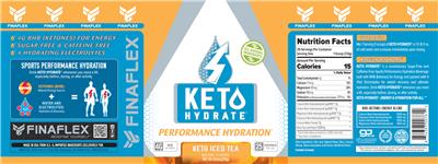 Photo of the FINAFLEX KETO HYDRATE Keto Iced Tea label