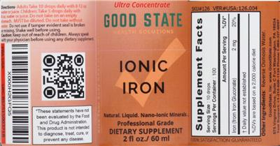 Photo of the Good State Ionic Iron label