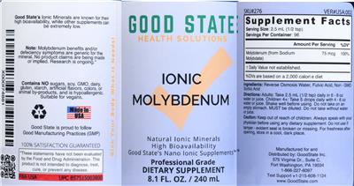 Photo of the Good State Ionic Molybdenum label