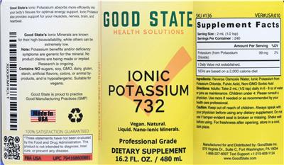 Photo of the Good State Ionic Potassium 732 label