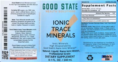 Photo of the Good State Ionic Trace Minerals label