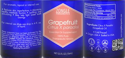 Photo of the Zongle Therapeutics Grapefruit label