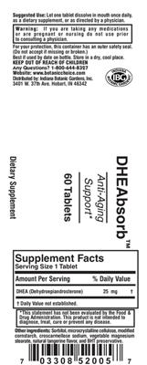 Photo of the Indiana Botanic Gardens DHEAbsorb label