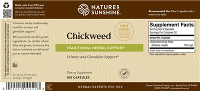 Photo of the Nature's Sunshine Chickweed label