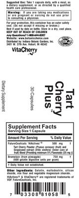 Photo of the Indiana Botanic Gardens Tart Cherry Plus label