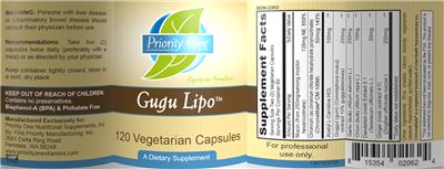 Photo of the Priority One Nutritional Supplements Gugu Lipo label