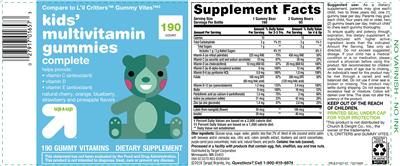 Photo of the up&up Kids' Multivitamin Gummies Complete label