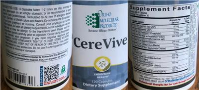 Photo of the Ortho Molecular Products CereVive label