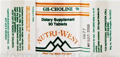 Photo of the Nutri-West GH-Choline label