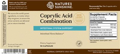 Photo of the Nature's Sunshine Caprylic Acid Combination label