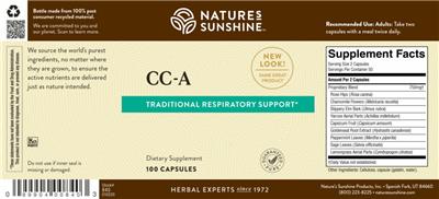 Photo of the Nature's Sunshine CC-A label