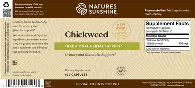 Photo of the Nature's Sunshine Chickweed label