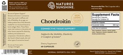 Photo of the Nature's Sunshine Chondroitin label