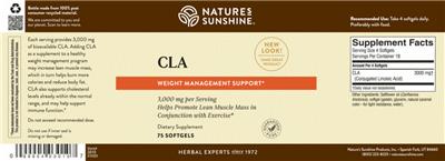 Photo of the Nature's Sunshine CLA label