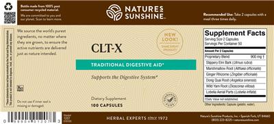 Photo of the Nature's Sunshine CLT-X label
