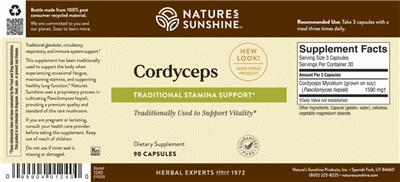 Photo of the Nature's Sunshine Cordyceps label
