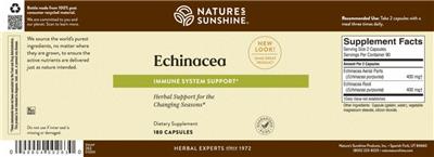 Photo of the Nature's Sunshine Echinacea label