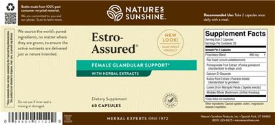 Photo of the Nature's Sunshine Estro-Assured label