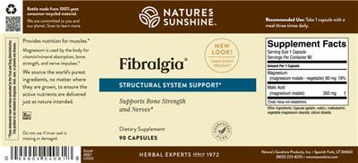 Photo of the Nature's Sunshine Fibralgia label